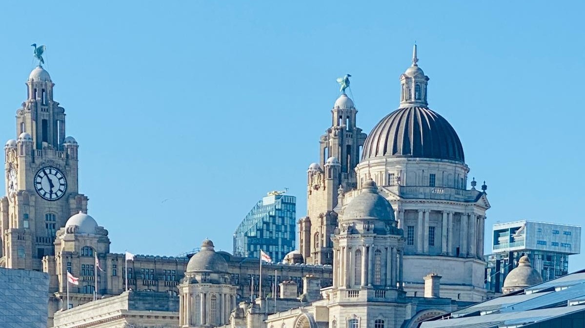 The Liverpool skyline showing the Royal Liver Building and its famous Liver birds
